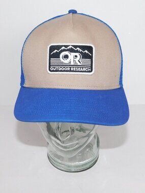 Outdoor Research Unisex Tan Blue Advocate  Trucker adjustable Snapback Hat